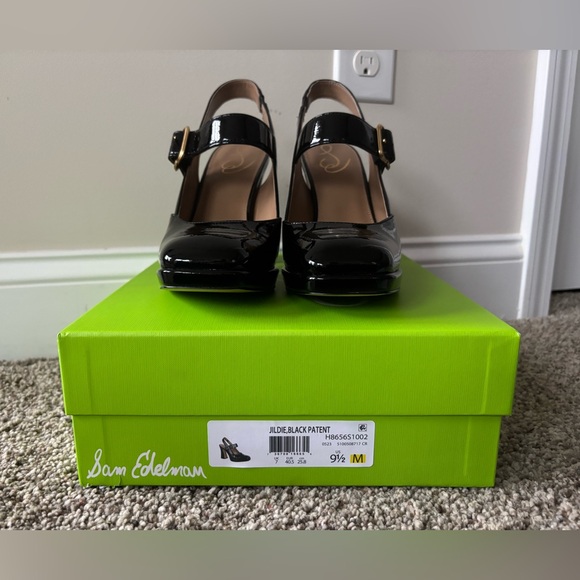 New Sam Edelman Women's Jildie Slingback Patten Leather Mary Jane Heel Size 9.5 - Picture 7 of 11